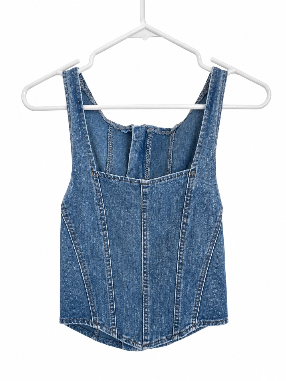 SHEIN Blue Denim Corset Camisole